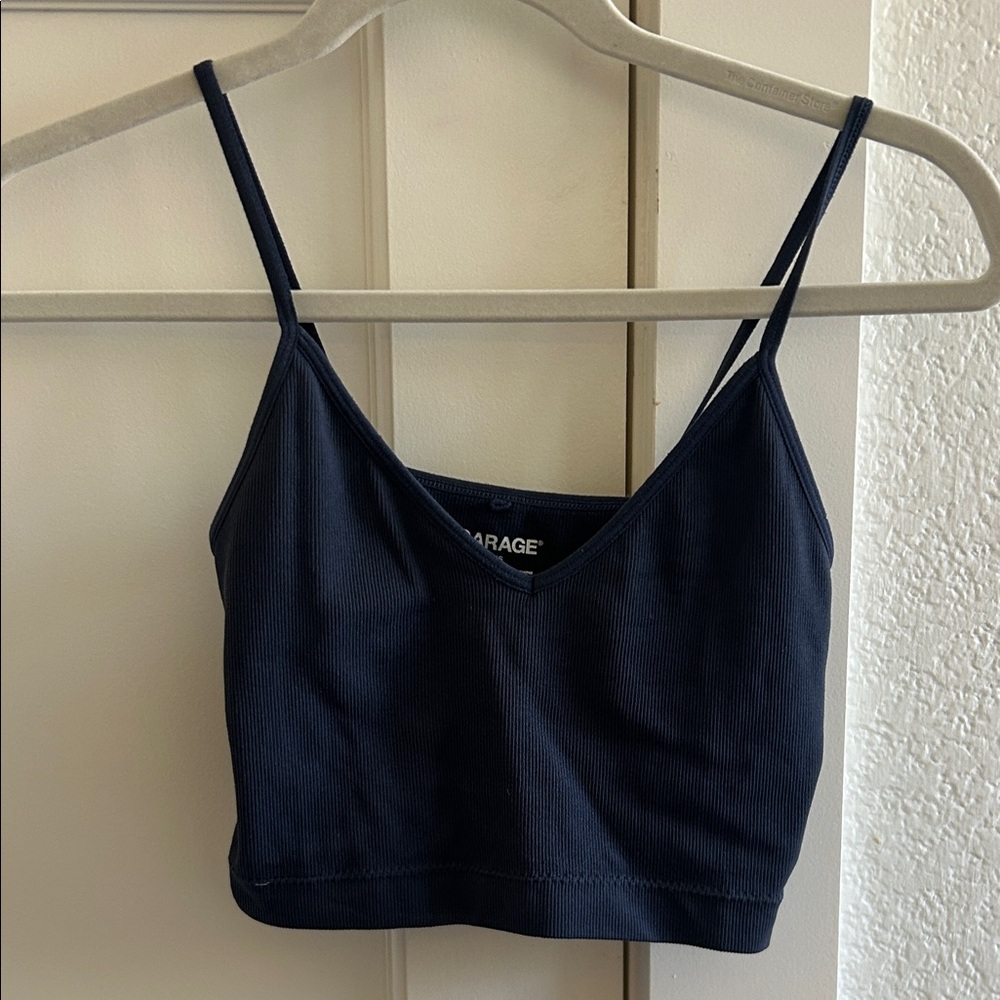 Garage Cropped Navy Tank